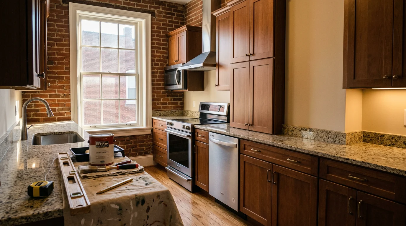 General contractor working on kitchen remodeling project in St. Louis home