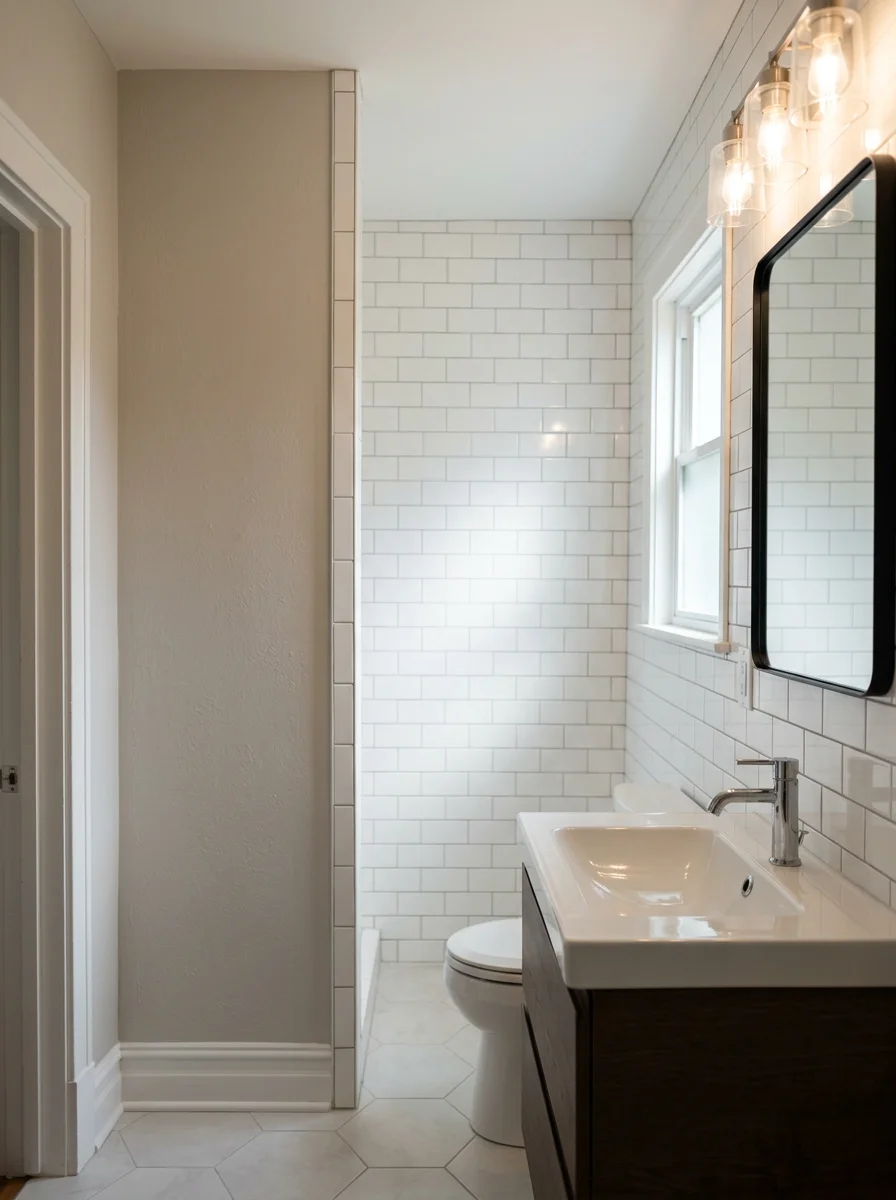Professional bathroom renovation featuring updated fixtures and tile work in central Illinois
