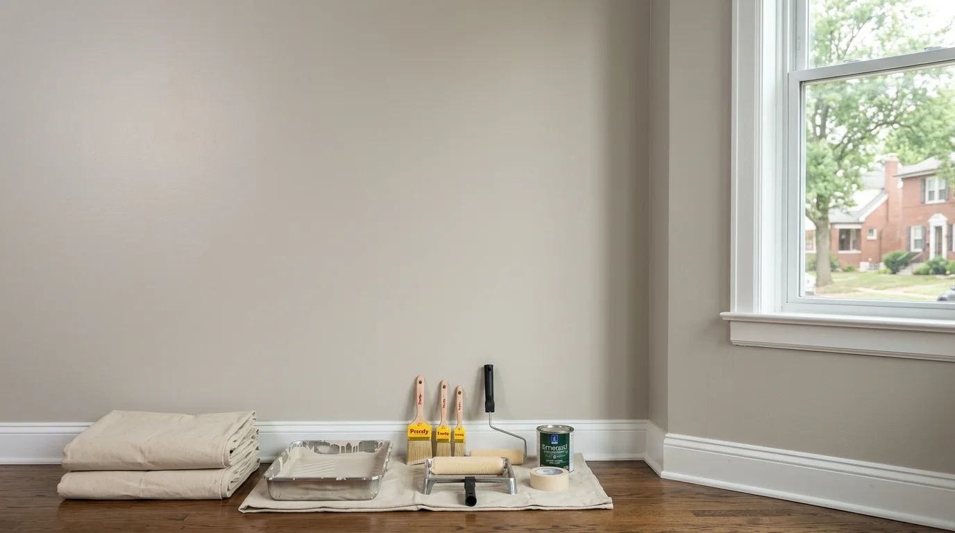 A freshly painted interior living room with clean wall edges, smooth coverage on walls and trim, and no visible brush marks or uneven color. Work completed by Clayton Contracting and Consulting LLC as part of a residential interior painting project.